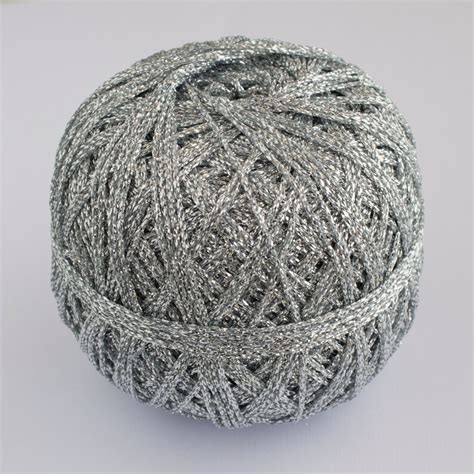 silver metallic crochet yarn